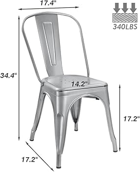 Amazon.com: Devoko Metal Indoor-Outdoor Chairs Distressed Style
